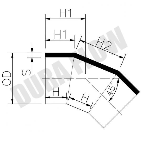 HDPE 45D ELBOW-B/W(FABRICATED)