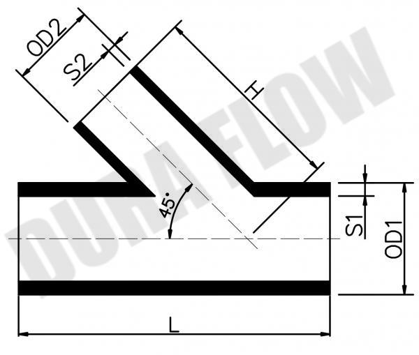 HDPE REDUCED 45D Y-TEE