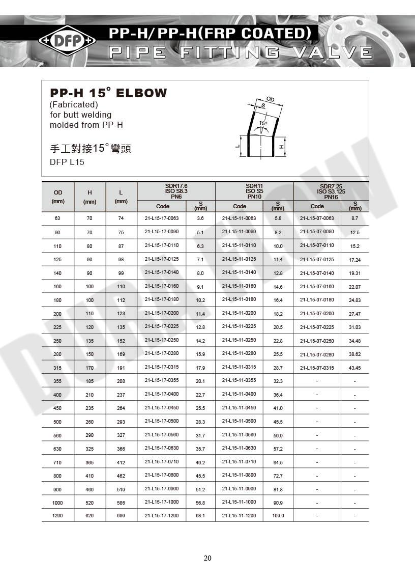 PP 15° ELBOW