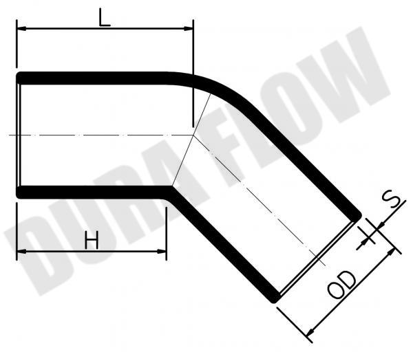 HDPE 45D ELBOW-B/W