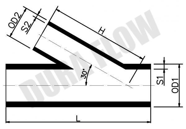 HDPE REDUCED 30D Y-TEE(B/W)