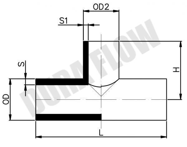 HDPE REDUCED TEE-B/W (Fabricated)