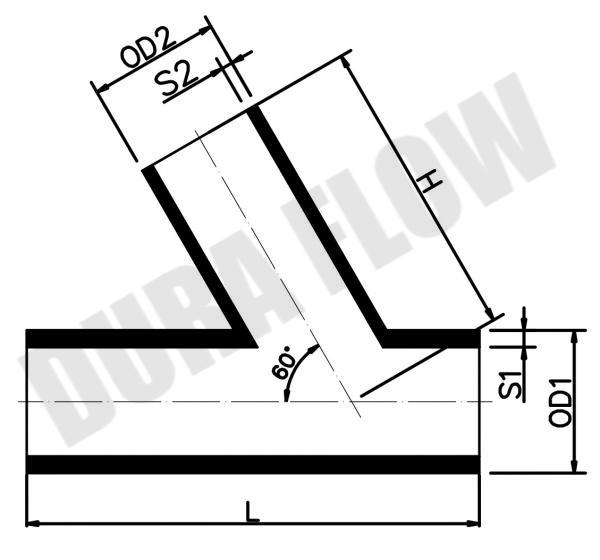 HDPE REDUCED 60D Y-TEE (B/W)