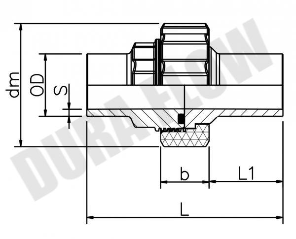 HDPE UNION-B/W